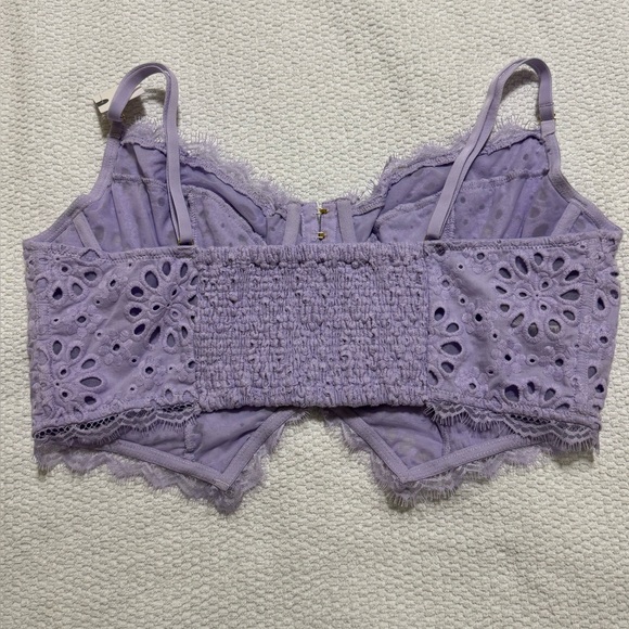 NWT Anthropologie XL The Giselle Lace Bustier Lavende Eyelet Edition - Picture 8 of 11